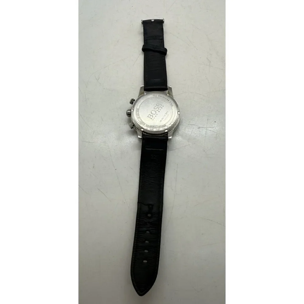 Hugo Boss Men's Watch Stainless Steel HB2841272912 Blue Multi Dial Face Leather